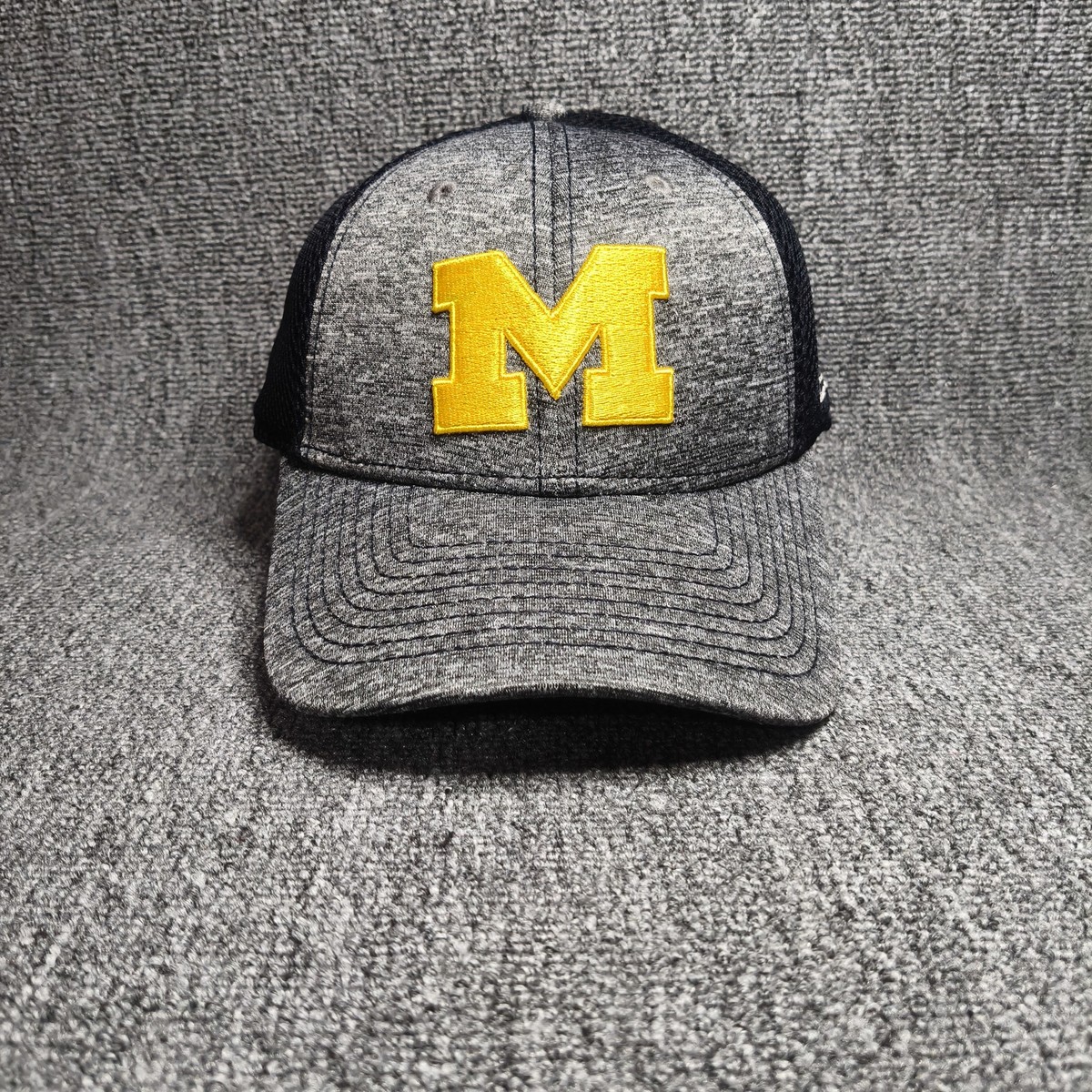New Era Michigan Wolverines Mesh Strapback Curved Cap Gray Black