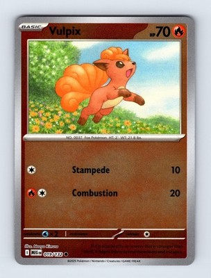 Vulpix - Mega Evolution 019/132 - Reverse Holo - Common - NM - Pokémon TCG