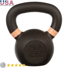Cast Iron Kettlebell 25lbs Single Solid Durable Weight Fitness Training Gym New