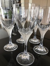 Lot 5 verres à vin blanc 15,5 cm CRISTAL D'ARQUES Granville TBE