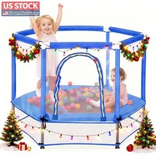 US Stock EUROCO 55 In Mini Trampoline, Safety Net, No-Gap, Kids Indoor Outdoor