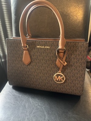 Michael Kors Brown Sheila Medium Logo Satchel
