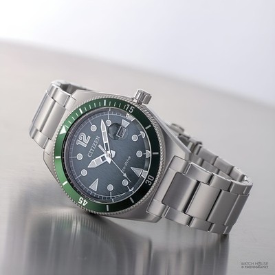 Citizen Chrono Collection Eco Drive Herrenuhr AW1880-55X Grün
