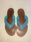 COLE HAAN Teal Leather Studded Thong Sandals Sz 8 B — photo 1