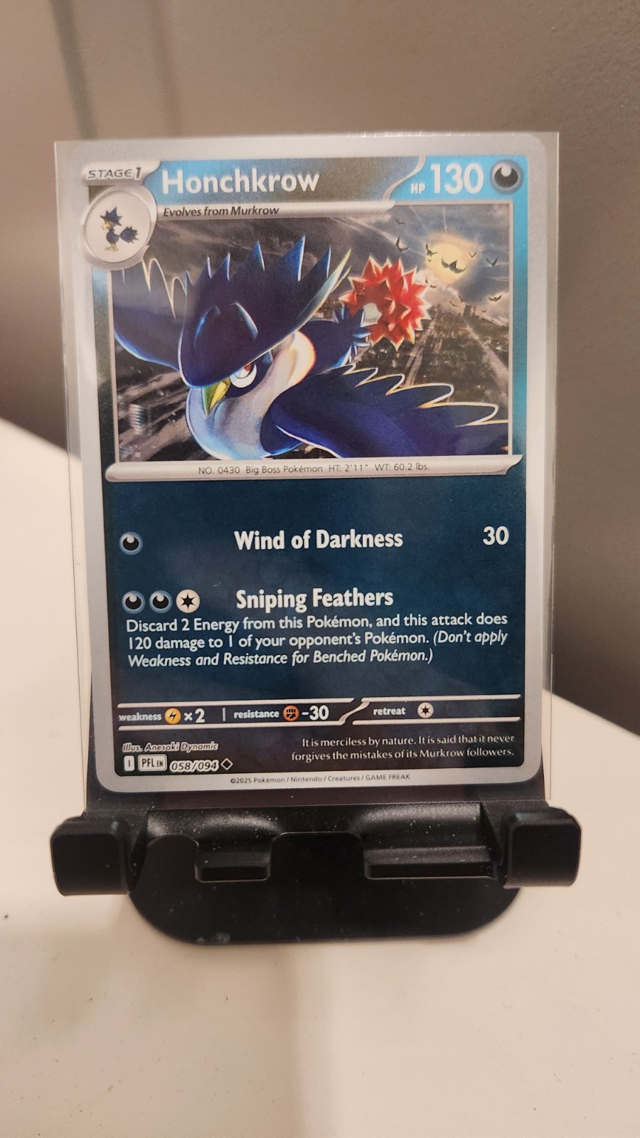 Honchkrow 058/094 Reverse Holo ME02: Phantasmal Flames Pokemon TCG