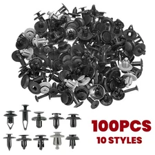 100× 8mm Car Auto Bumper Clips Hole Plastic Rivets Fastener Fender Push In Pin
