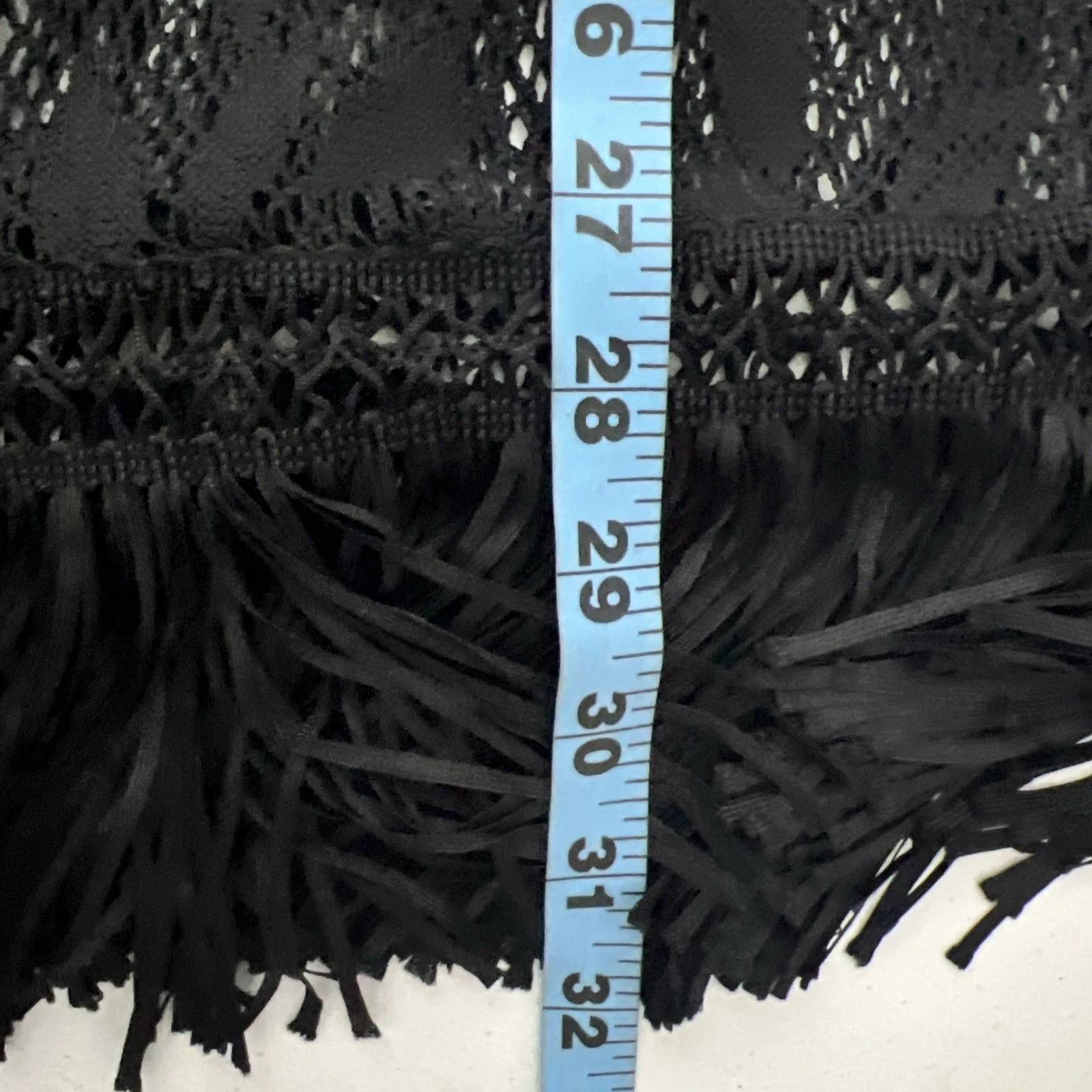 UNDERCOVER Abito Victorias Secret donna SP nero frange copricostume da bagno spiaggia vacanze