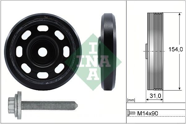 544 0170 20 INA Riemenscheibensatz, Kurbelwelle FüR Audi,Skoda,Vw-image