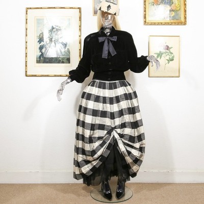 Vintage 1980s Valentino Miss V Black Velvet Bow Blouse Italian Designer