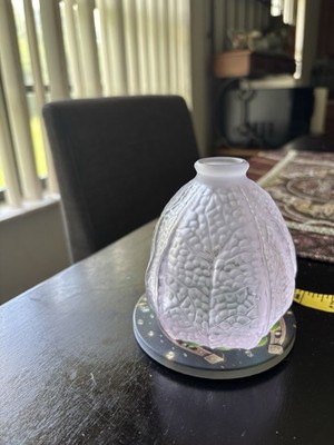 Daum Pate de Cristal Leaf Form Bud Vase, signed.