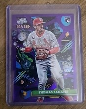 2025 Topps Chrome Cosmic Thomas Saggese Rookie Purple Nebula Refractor/150