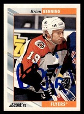 1992 Score Hockey #133 Brian Benning Signed Autograph (no COA)
