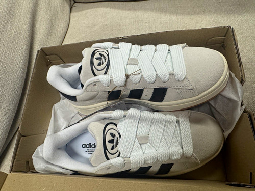 adidas Campus 00s Crystal White/Core Black/Off White Low Top Suede GY0042 2023