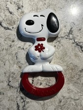 Vintage Snoopy Baby Rattle With Handle 1966 Non-Toxic Plastic