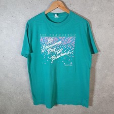 Vintage 1985 San Francisco Earthquake 90s Single Stitch T-Shirt Mens Large Green