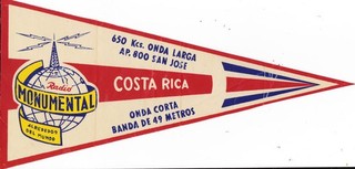 QSL pennant: Radio Monumental San Jose Costa Rica