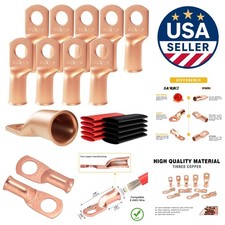 Reliable 10pcs 2/0 AWG Ring Terminals with 3:1 Heat Shrink for Best Connection
