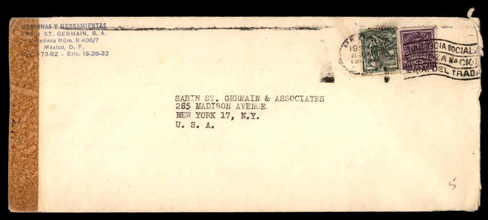 Mayfairstamps Mexico Mex City to New York NY Censored Cover cca_68283