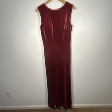 Revelry Cleo Velvet Maxi Dress Formal Burgundy Sleeveless Back Cutout Size 12
