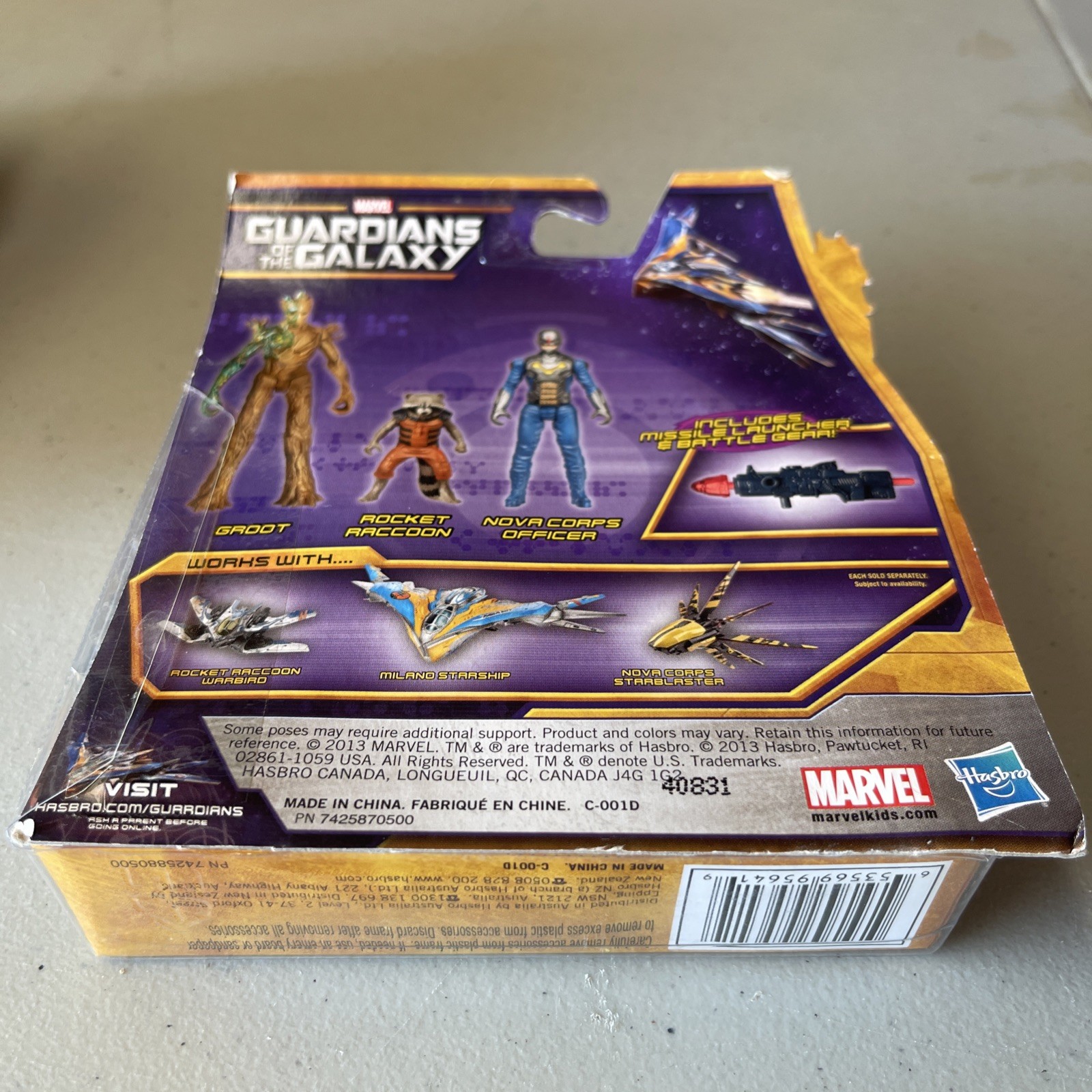 Guardians of the Galaxy Groot Rocket Raccoon Nova Corps Officer Figure Pack Toy