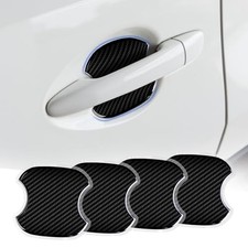 4PCS Car Door Handle Protectors, Anti-Scratch TPU Carbon Fiber Protective