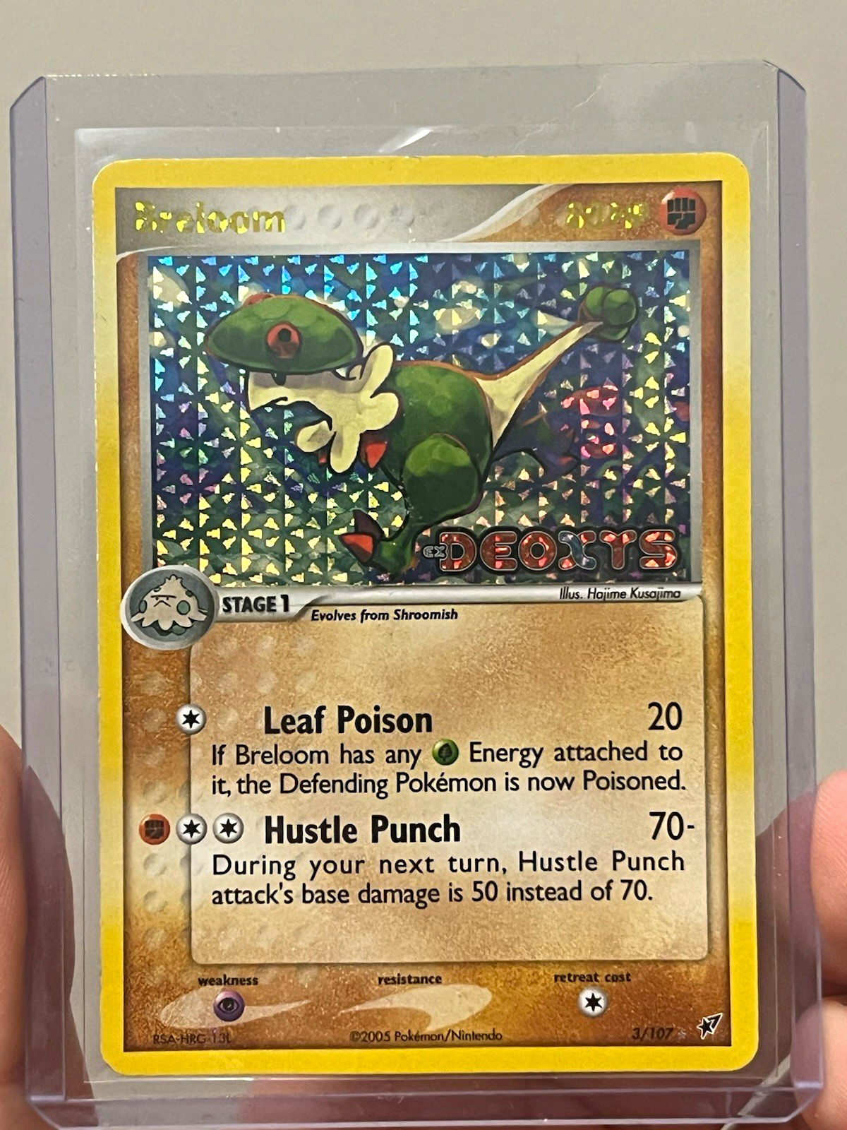 Nintendo Breloom EX Deoxys 3/107 Holo Rare Holo English 2005 Stage 1 HP80