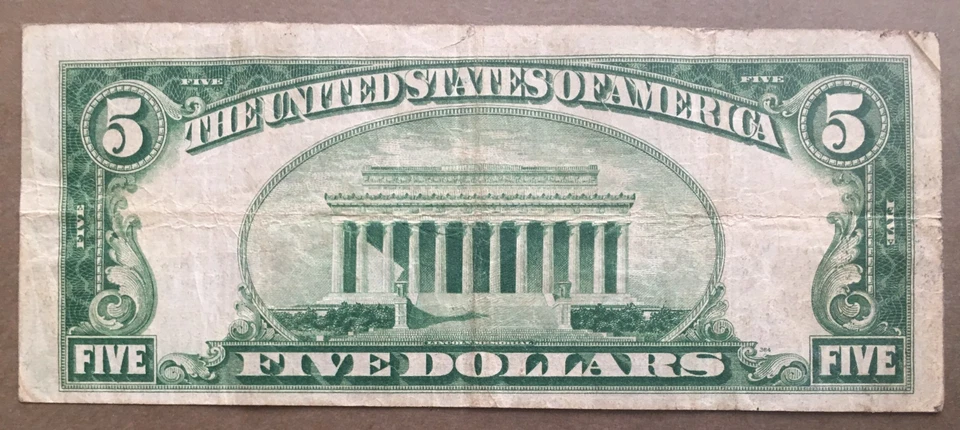 1928A $5 FRN ~ CHICAGO [] NUMERIC 7 SEAL [] FR.1951-G [] F+VF/ SN# G 3377 1972 A - Image 3 of 3