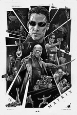 The Matrix Movie Poster. Black and White Comic Style Wall Decor Poster, No Frame