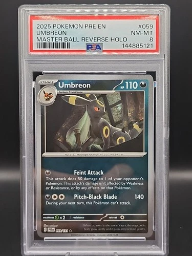 Pokémon TCG Umbreon Masterball 059/131 PSA 8