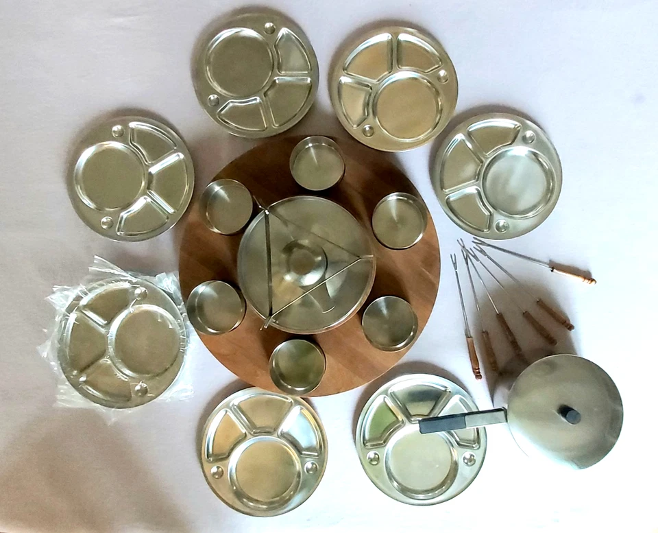 Service à fondue STELTON OF DENMARK Acier Inoxydable chalet montagne 12 couverts - Photo 3/4