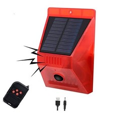 Solar Outdoor Motion Sensor Alarm-129db Loud Siren Lamp Noise Maker, 4