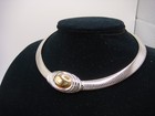 VINTAGE KJL FOR AVON OMEGA NECKLACE DUAL TONE SILVER GOLD ESTATE — photo 4