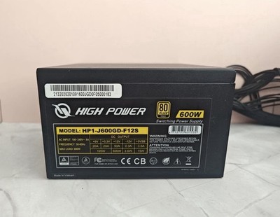 High Power 600W 80 Plus Gold Non-Modular Power Supply HP1-J600GD-F12S