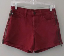 Women's Rock Republic Kimber Side Zipper Slit Burgundy Jean Shorts Size 4
