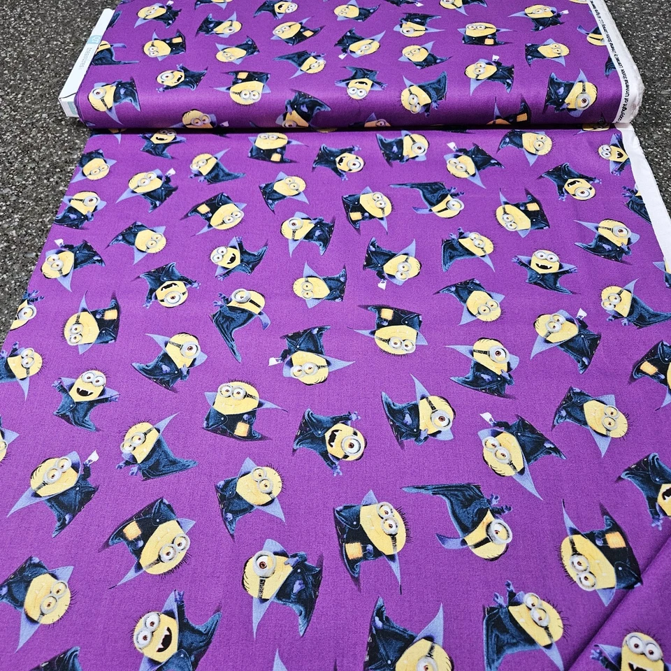 18" Bite Me / A Minion Print Minions Quilting Treasures Vampire Halloween - Image 3 of 3
