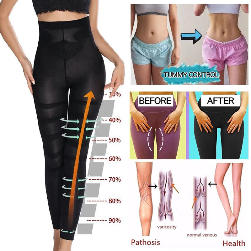 Women High Waist Anti-Cellulite Compression Leggings Leg Slimming Body  Shaper