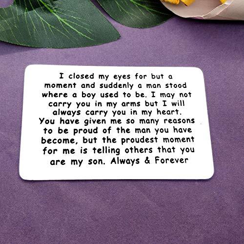 Metal Wallet Insert Card for Son Gift From Mom to My Son Inspirational Gift - Picture 2 of 7