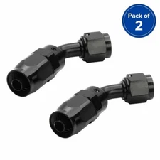 2PCS AN6 -6AN Black Universal 45 Degree Swivel Hose End Fitting Adaptor For Fuel