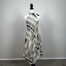 Forever 21 Beige Pattern Midi Dress Size Small