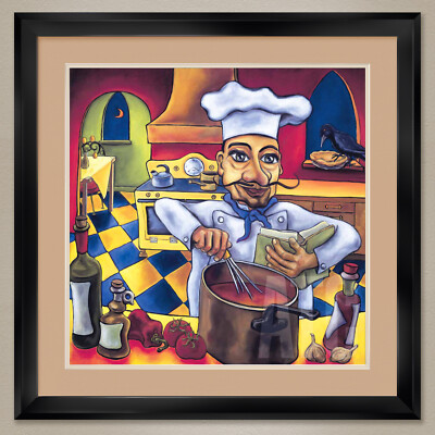 35W''x35H'': MARCELLO by WILL RAFUSE - CHEF - DOUBLE MATTE, GLASS and FRAME