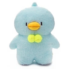 Sun Lemon Fluffy Pom Pom Standing Stuffed Animal Plush 11" / Blue Penguin