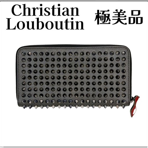 Christian Louboutin Bi-fold Wallet 3175117 Black Leather Auth w