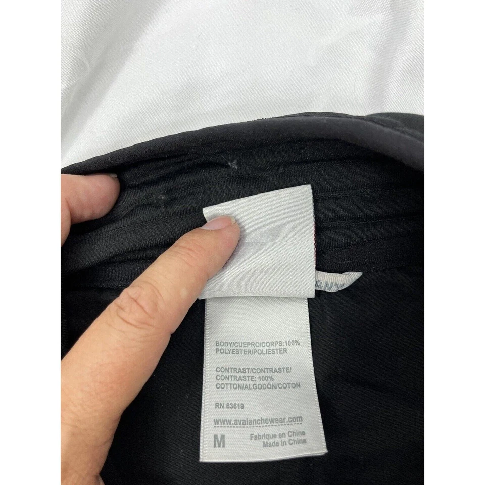 Pullover mediano Avalanche para mujer con bolsillos en el cuello falso a presión acanalado negro talla M Foto 3 de 4