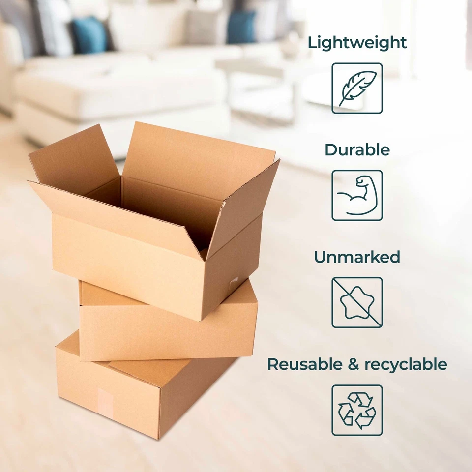 15 x 10 x 6" Corrugated Cardboard Boxes 25 Pack For Shipping, Packaging, Moving - Image 3 of 4