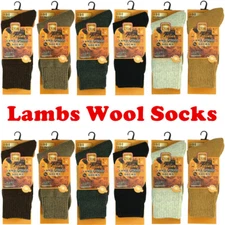 1-12 Pairs For Mens Lot Wool Boots Thermal Crew Socks Working Winter Warm 10-13