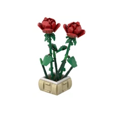 MOC: Rose in a Pot Plant Bouquet for Valentine's Day 574 Bricks Gift DIY