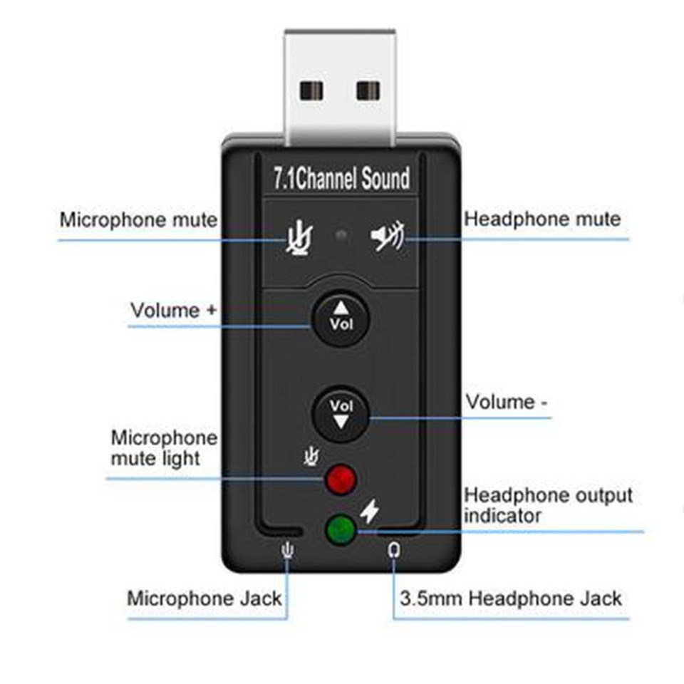 Good Analog 7.1channel External Usb Sound Card Microphone Home F5T7