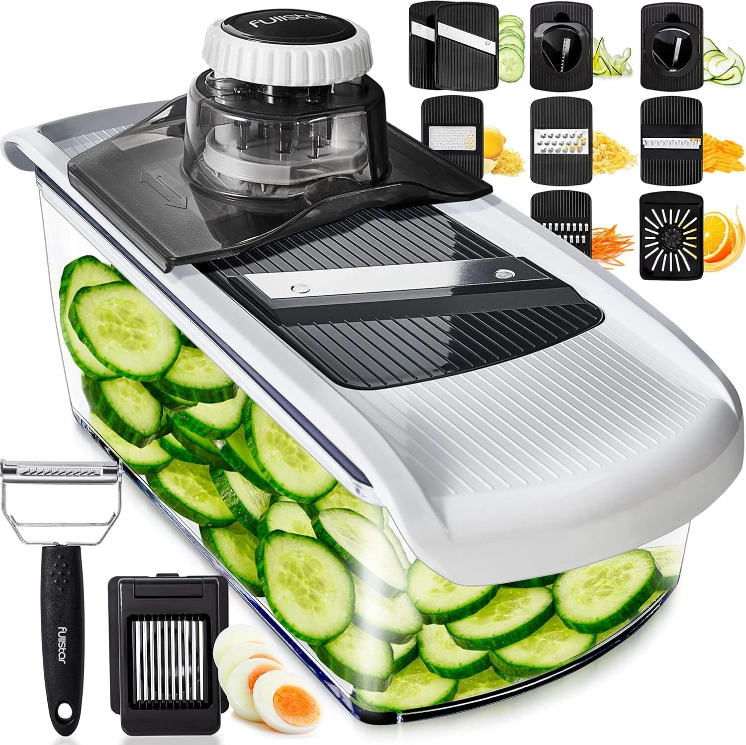 11 In 1 Mandoline Food Slicer And Grater Kitchen Gadget With Safety Features