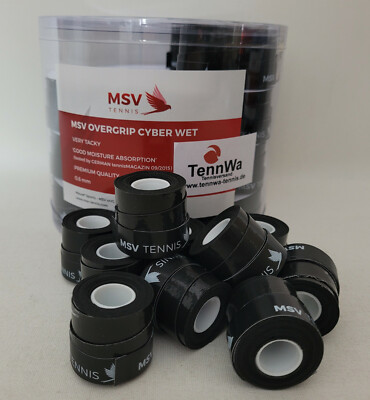 60er Pack MSV Cyber Wet Grip schwarz, Griffband 0,6mm, absolutes TOP-OVERGRIP