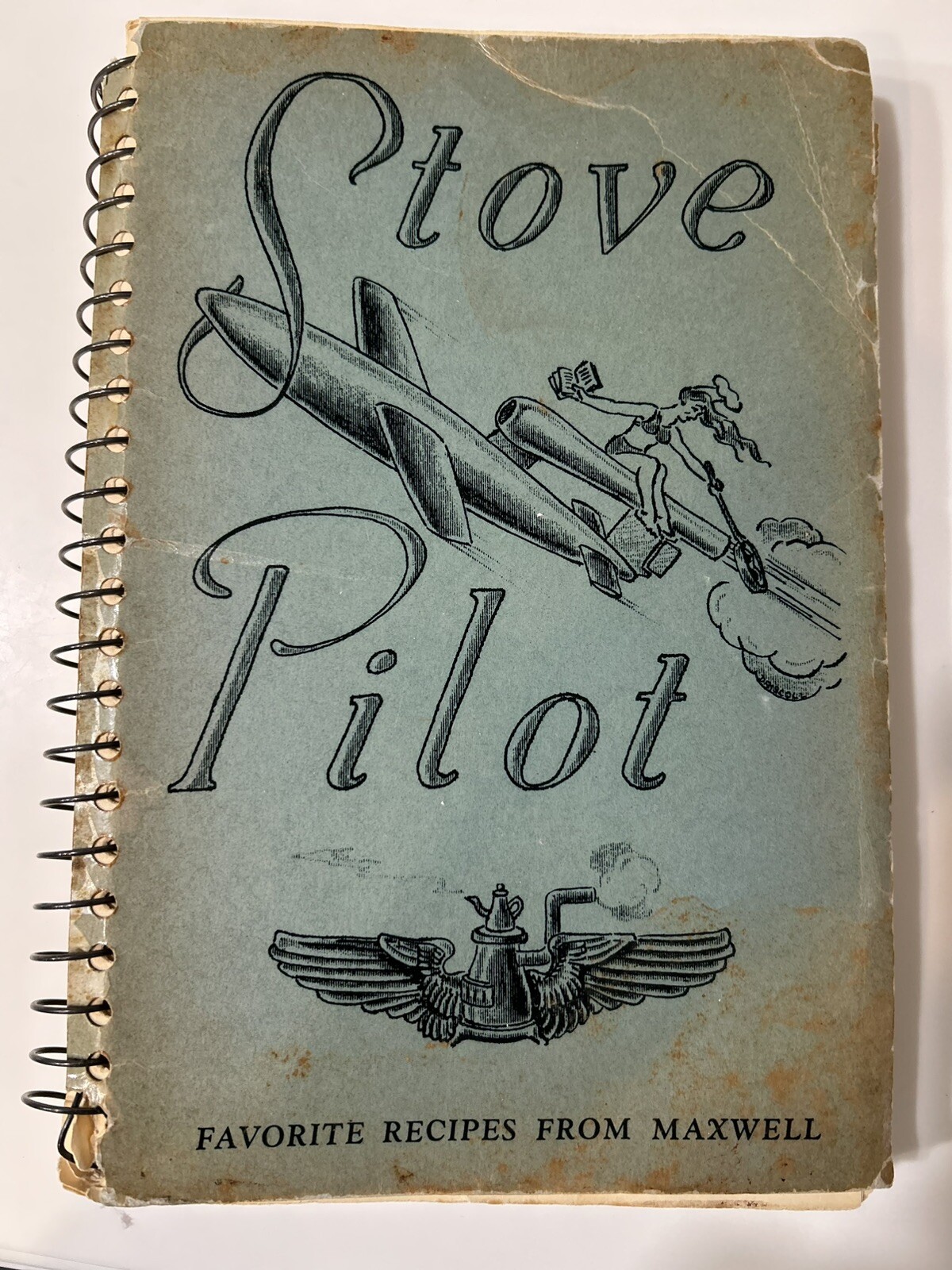 Stove Pilot Cookbook 1948 Maxwell AFB Womens Benefit Overseas Relief ALA by hand